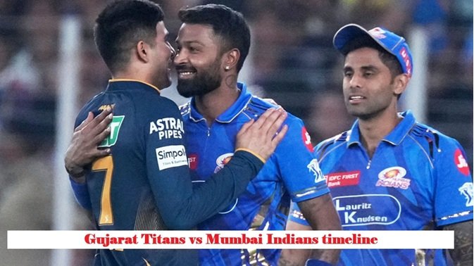 Gujarat Titans vs Mumbai Indians timeline